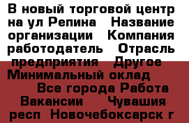 В новый торговой центр на ул Репина › Название организации ­ Компания-работодатель › Отрасль предприятия ­ Другое › Минимальный оклад ­ 10 000 - Все города Работа » Вакансии   . Чувашия респ.,Новочебоксарск г.